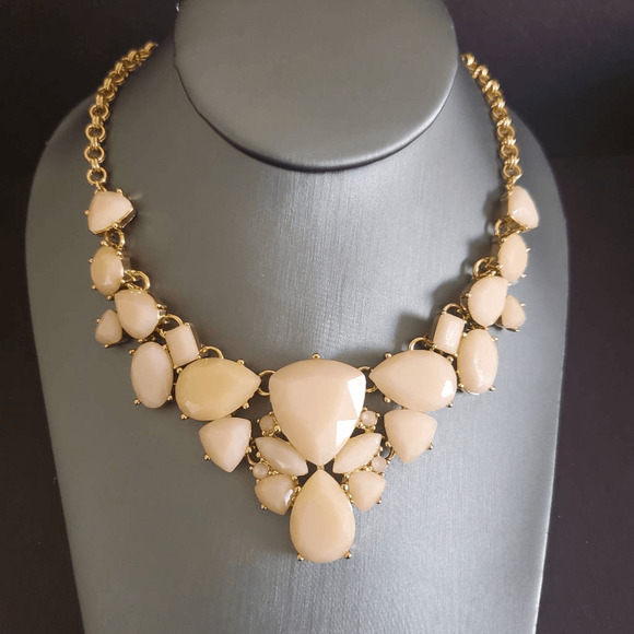 Kate Spade Color Pop Geometric Blush Pink Statement Bib Necklace - Picture 3 of 6